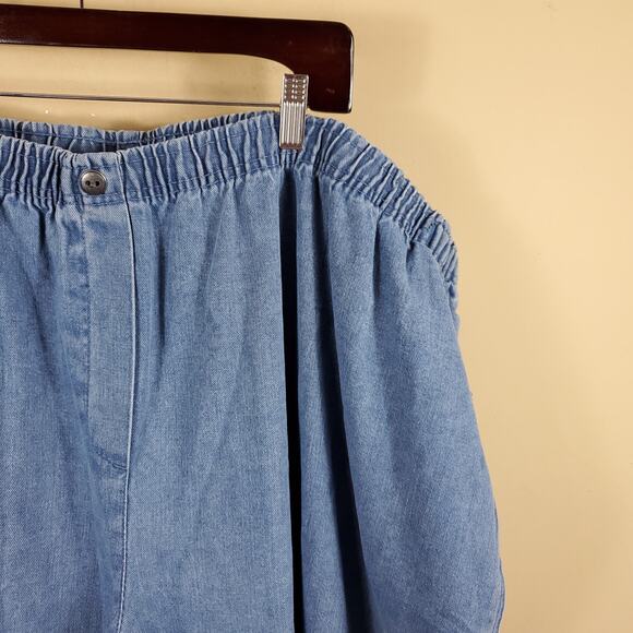 Woman Within Light Wash Pull-on Straight Leg Jeans Size 38W - Picture 2 of 10